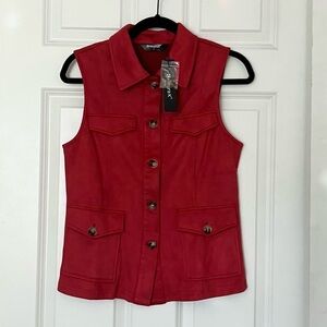 New! Alegra K Faux Suede Vest Small